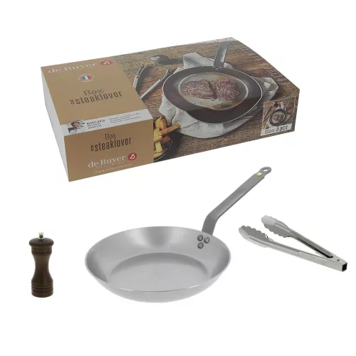 DE BUYER Mineral B ajándékcsomag - Steak Lover, 3 részes