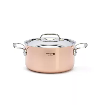 DE BUYER Prima Matera lábas, fedővel (24 cm) réz