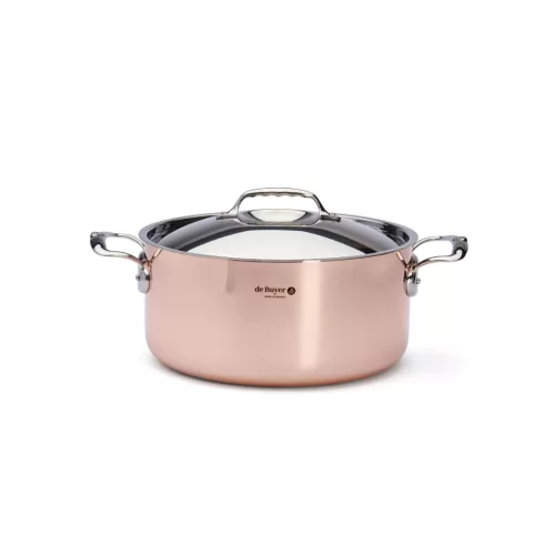 DE BUYER Prima Matera lábas, fedővel (28 cm) réz