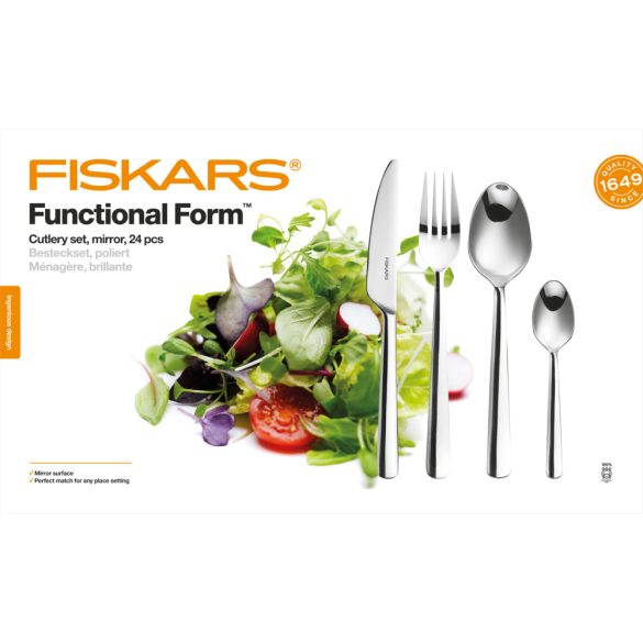 FISKARS Functional Form fényes evőeszköz készlet (24 részes)