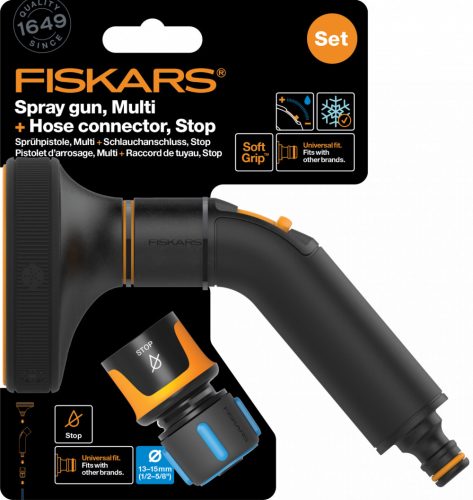 FISKARS Comfort 5 funkciós öntözőfej + gyorscsatlakozó 13 mm (1/2") STOP