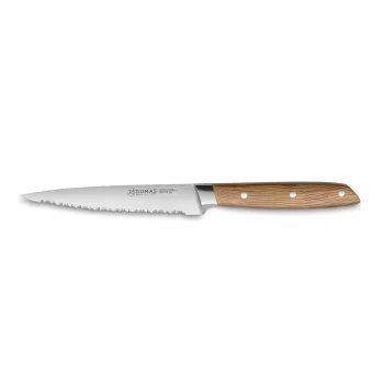   32 DUMAS Signature konyhai kés, recézett pengével (12 cm) tölgy