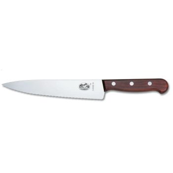   VICTORINOX Swiss Wood szakácskés, recézett pengével (25 cm)
