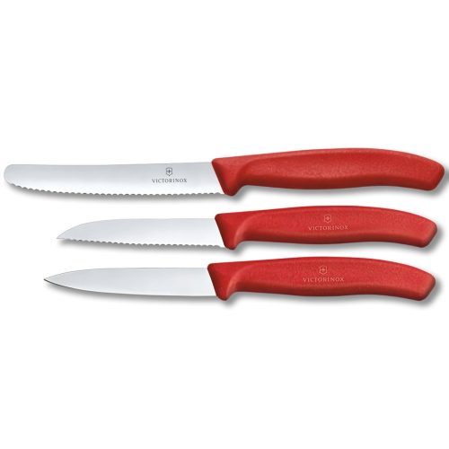 VICTORINOX Swiss Classic késkészlet, 3 különböző késsel, piros