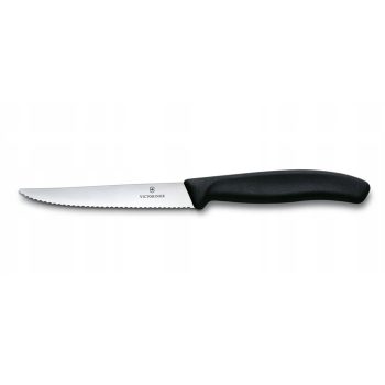   VICTORINOX Swiss Classic steak kés, recézett pengével (11 cm) fekete