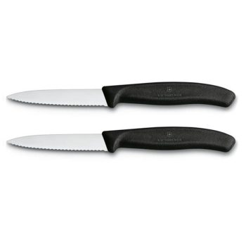   VICTORINOX Swiss Classic hámozókés, recézett pengével (8 cm) 2 részes, fekete