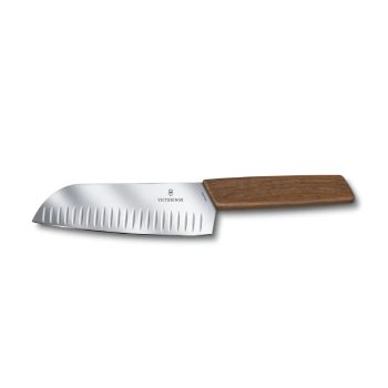   VICTORINOX Swiss Modern santoku kés, barázdált pengével (17 cm) diófa
