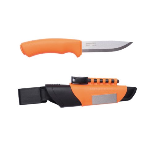 MORAKNIV Bushcraft Survival (S) kés, tokkal, szikravetővel, élezővel, narancssárga