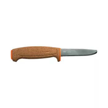   MORAKNIV Floating kés (S) recézett pengével, parafa markolattal, tokkal, narancssárga