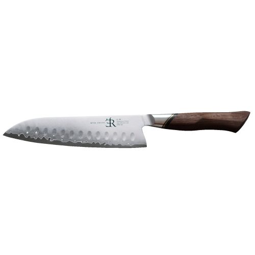 RYDA KNIVES A-30 santoku kés, barázdált pengével (18 cm) damaszkuszi acél
