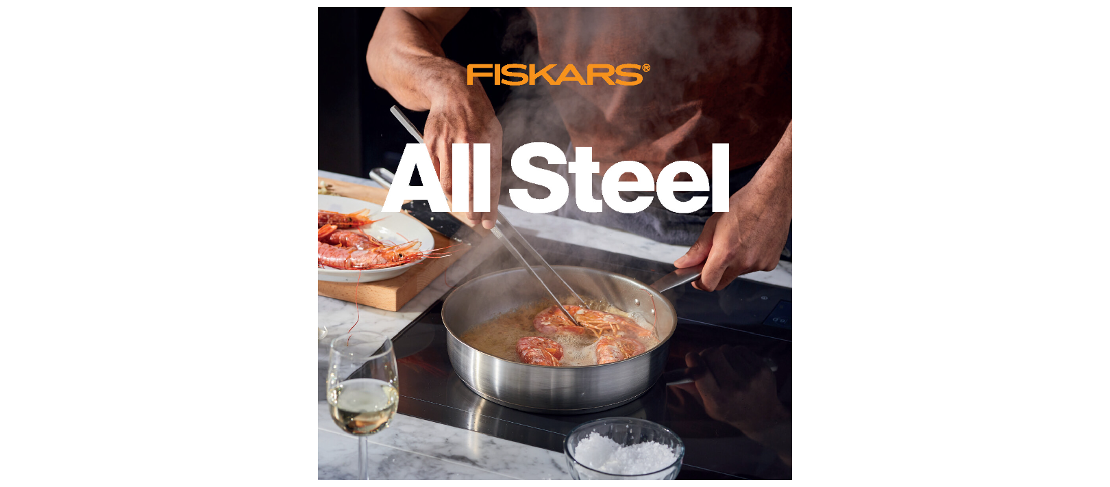 Fiskars All Steel wok pan, 28 cm